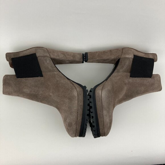NWT All Saints Studded Sarris Suede Ankle Booties Size 6 Taupe Heels Almond Toe - Picture 7 of 11